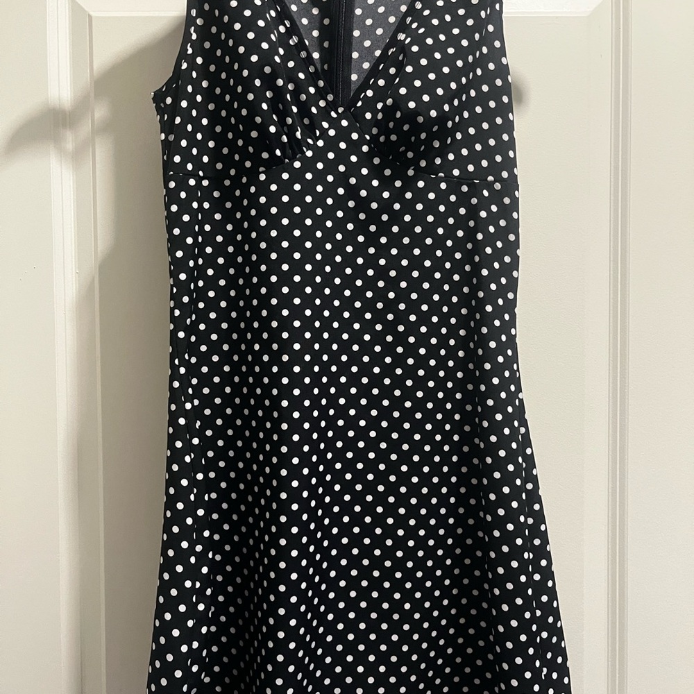 Cut Black and White Polka Dot Dress short maxi dress light weight.